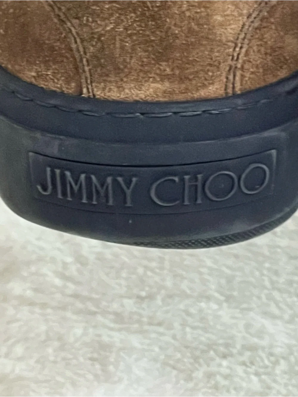 JIMMY CHOO Brown Black Suede Lace Up High Top Men's Sneakers Size 43 EU, US 10